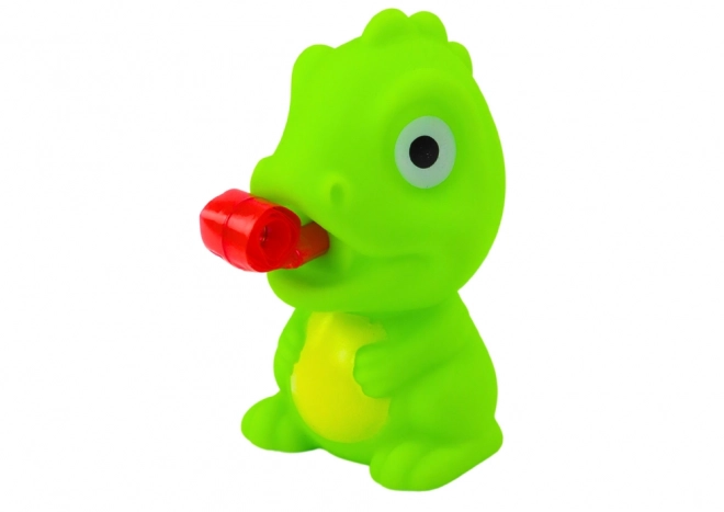 Rubberen dinosaurus met beweegbare tong groen 8 cm