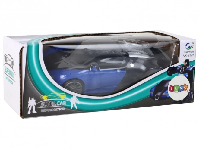2 in 1 Bugatti Blauw lichteffecten Auto-Robot