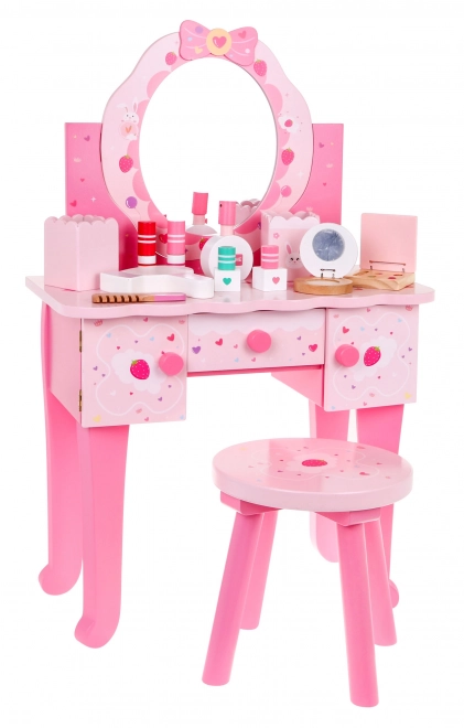 Houten kaptafel met krukje voor meisjes Home Beauty Salon Make-up + accessoires