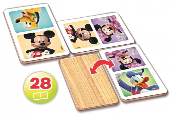 Houten domino Mickey en Minnie