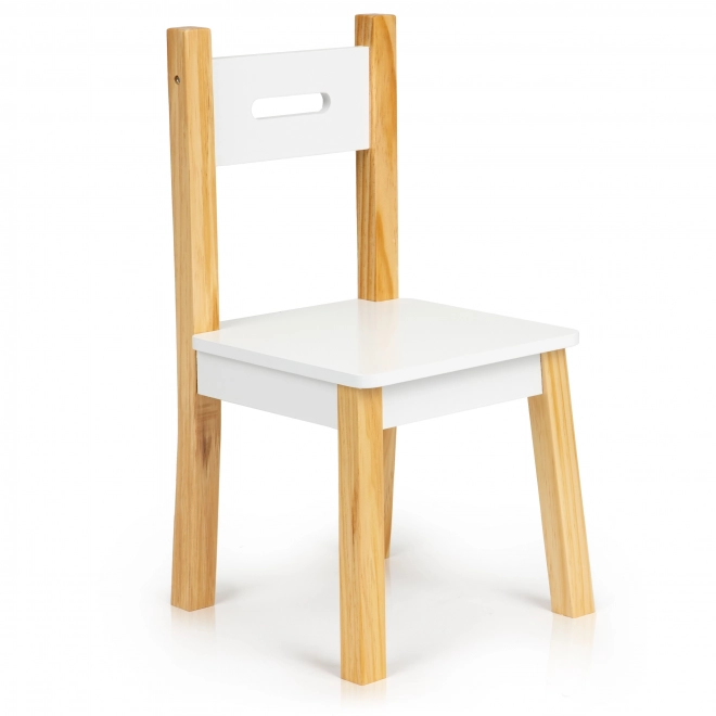 ECOTOYS Houten kindertafel met bord en twee stoeltjes