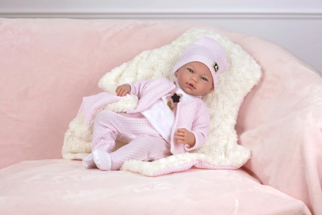 Guca 10219 LUCIA - realistische pop baby met geluiden en zacht stoffen lichaam - 46 cm
