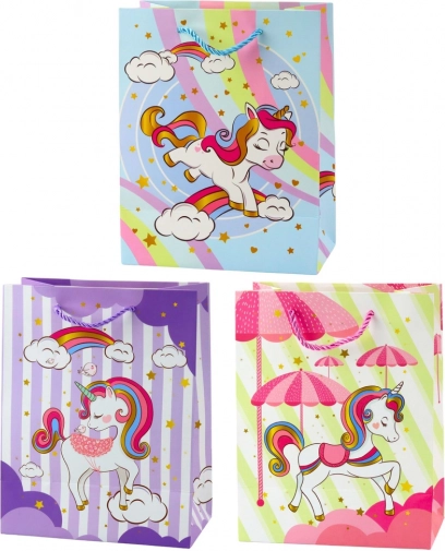 Cadeautas eenhoorn kleurrijk 23 × 16 × 10 cm