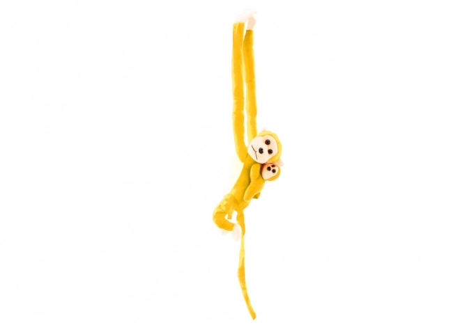 Pluchen aap met baby geel 90 cm