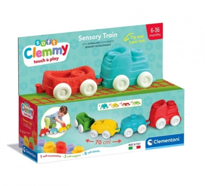 CLEMENTONI Soft Clemmy Sensorische treinset met blokken