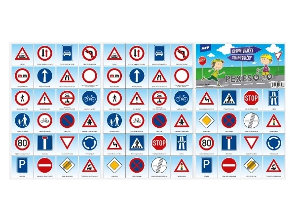 Pexeso papieren Verkeersborden gezelschapsspel 32 afbeeldingsparen 21x30cm