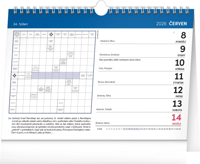 Tafelkalender met kruiswoordpuzzels 2026