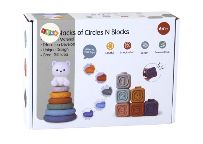 Educatieve set van zachte blokken voor peuters Teddy Beer Piramide