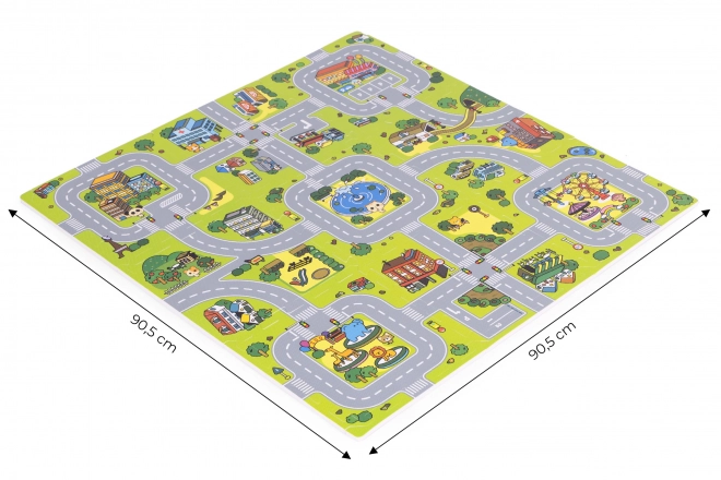 Grote EVA Speelmat voor Kinderen Stad 90,5x90,5 cm 21 stuks ECOTOYS