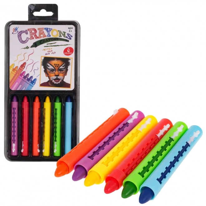 Set gezicht tekenstiften 6 kleuren