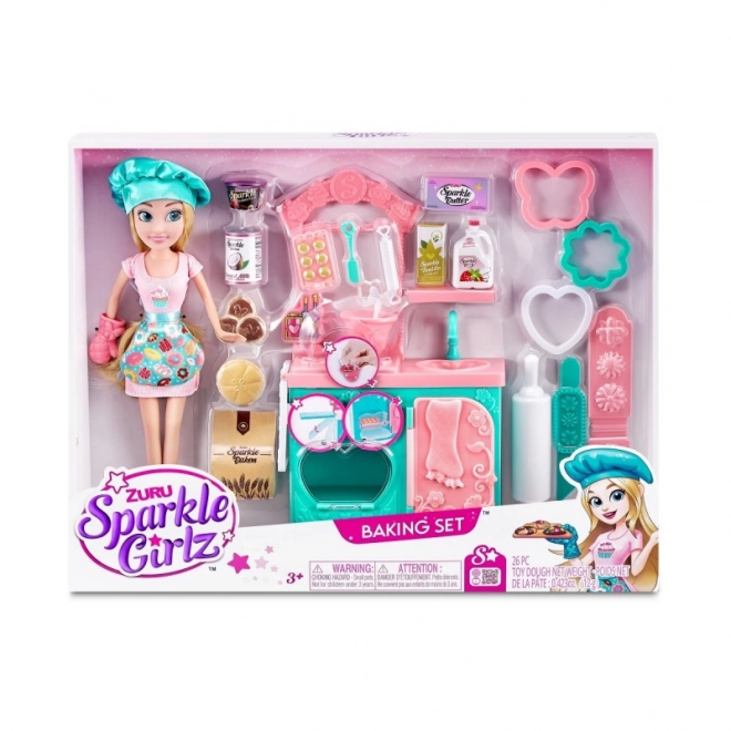 Bakset Sparkle Girlz met pop 27 cm