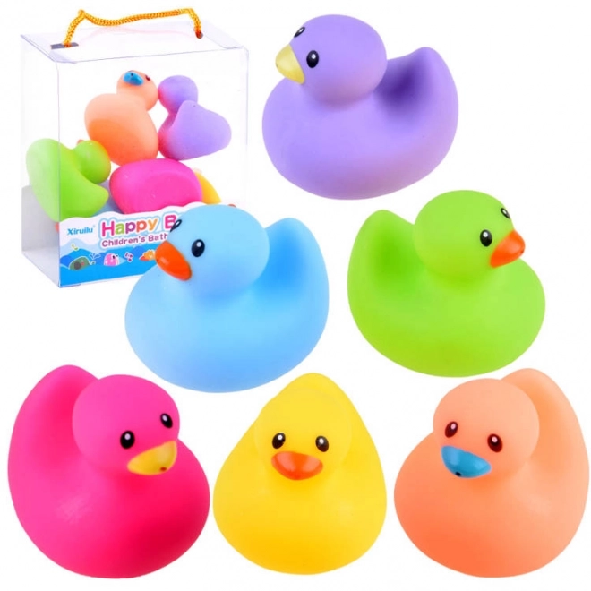 Gekleurde rubberen badeendjes