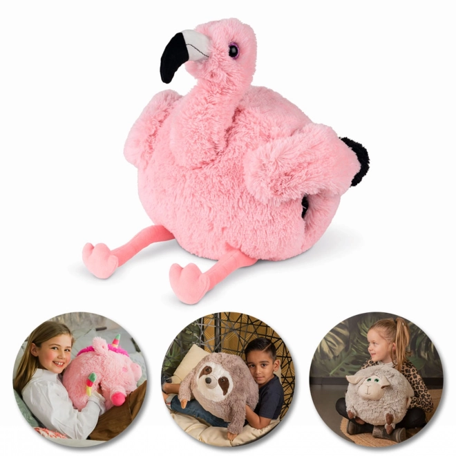 Cozy Noxxiez HW716 Flamingo - verwarmend knuffelkussen 3 in 1