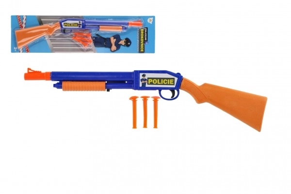 Plastic pistool met zuignappen 48 cm met drie kogels
