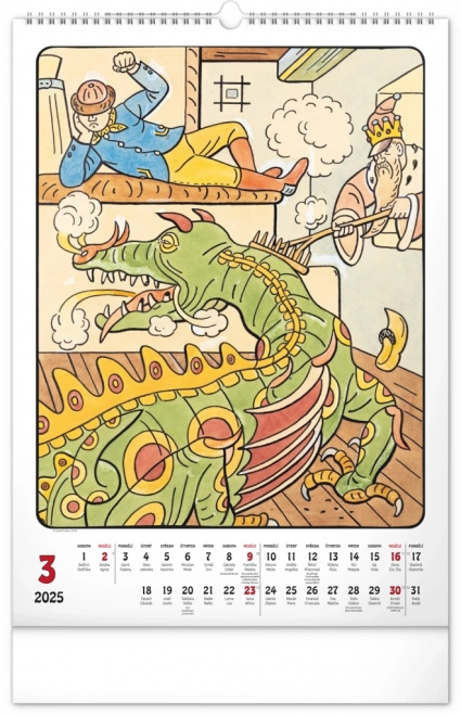 Muurkalender Josef Lada 2025, 33 × 46 cm