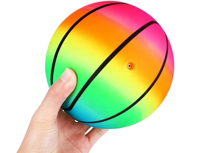 Rubberen regenboogbal voor kinderen 23 cm