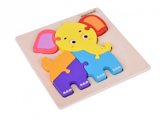 Educatieve houten puzzel olifant