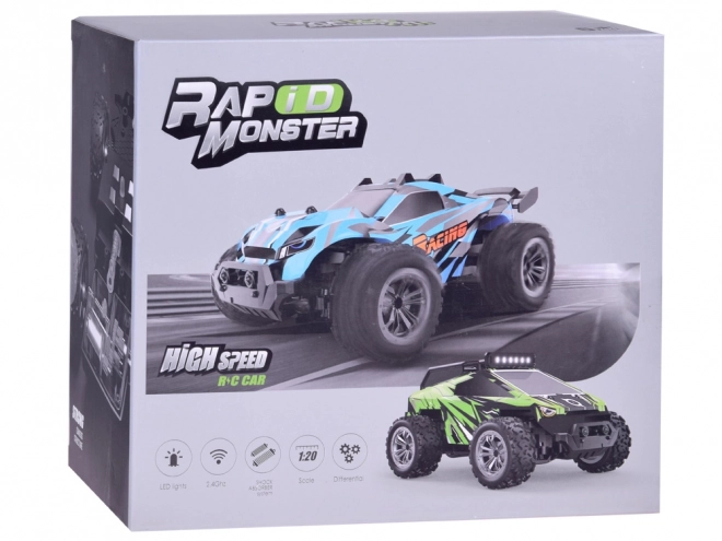 Op afstand bestuurbare auto Rapid Monster met verlichting