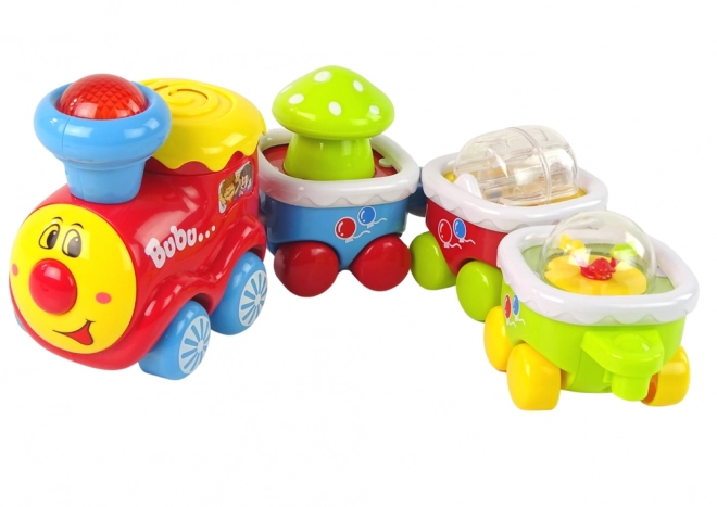 Kleurrijke educatieve trein voor peuters Licht Geluid Locomotief