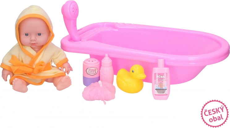 Babypop met badkuip set