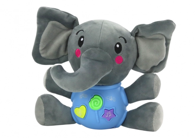 Interactieve pluchen olifant Blauw spelend pluche dier 19 cm