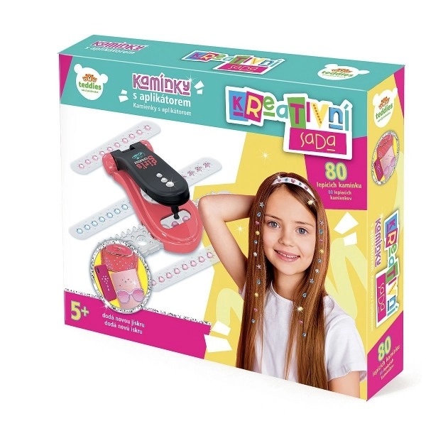 Glanzende steentjes niet alleen voor in het haar met applicator, plastic 6x12cm, met accessoires in doos 22x18,5x4,5cm