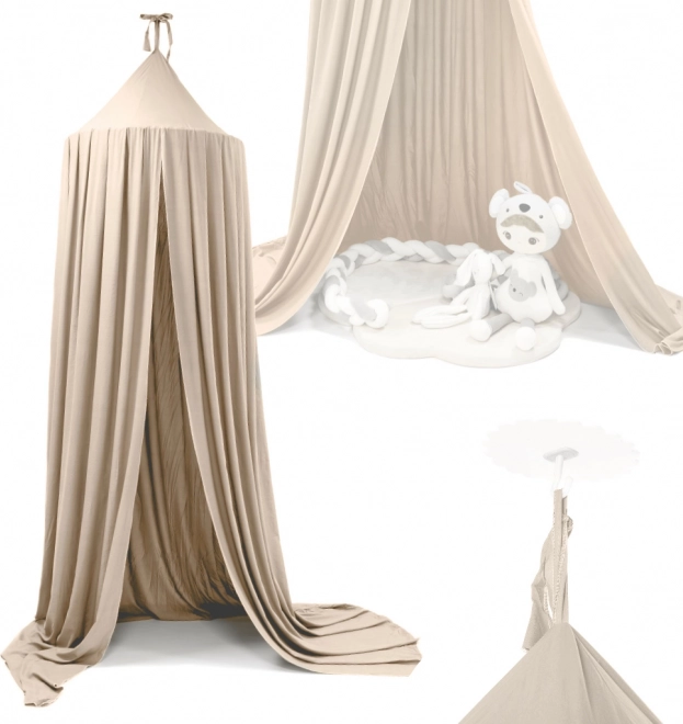 Hangende hemel boven het ledikant – Beige