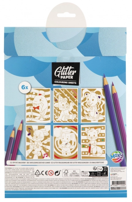 Glitter kleurplaten formaat A4