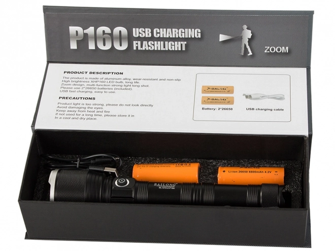 Militaire tactische zaklamp Bailong met Cree LED XHP160