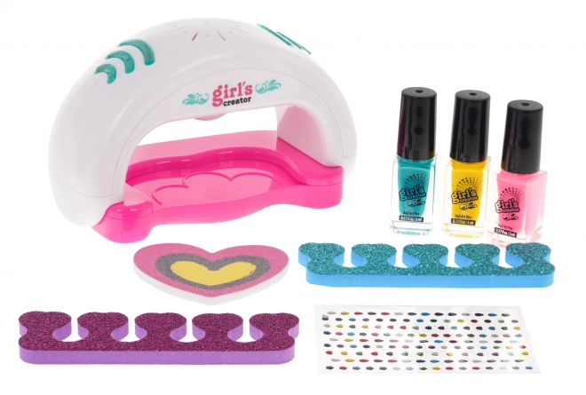 Kinderset voor het schilderen van nagels met droger en accessoires