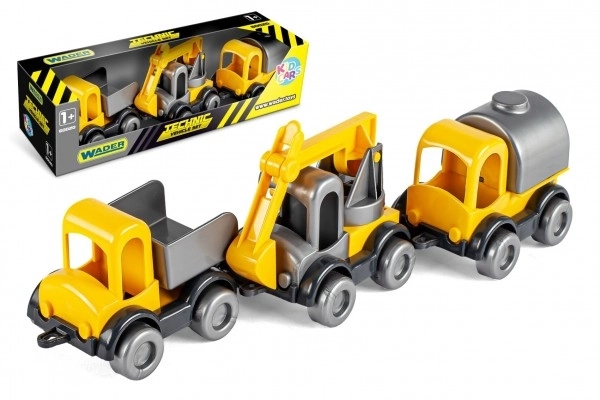 Auto bouwsets Kid Cars 3 stuks plastic 10cm in doos 30x8x10cm 12m+ Wader