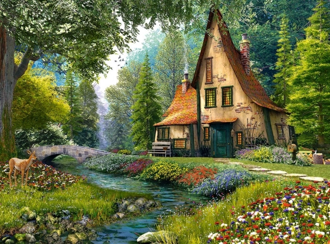 Puzzel 2000 stukjes Toadstool Cottage