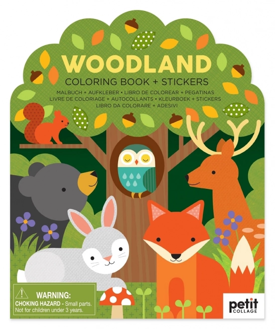 Kleurboek met stickers In het bos van Petit Collage