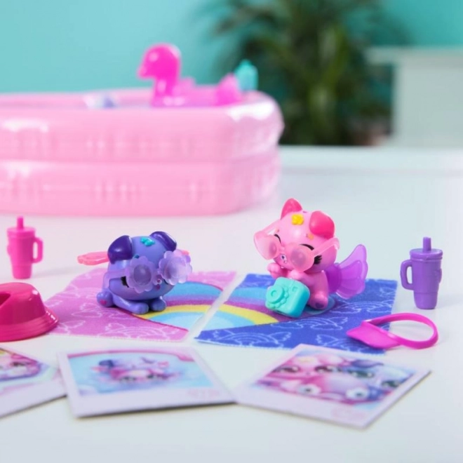 Hatchimals diertjes op zwembadfeestje