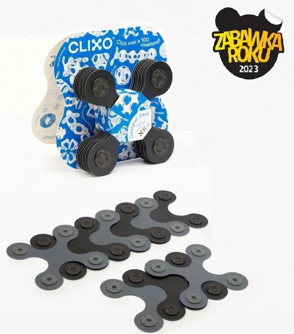 Ontwerperspakket magnetische blokken Clixo, zwart