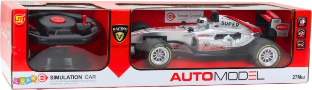RC raceauto 1:12 met afstandsbediening, lichten en geluiden - Zilver