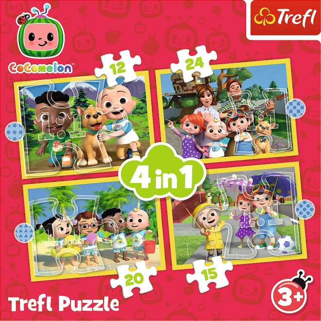TREFL Puzzel Cocomelon: Ontmoet 4-in-1 (12,15,20,24 stukjes)