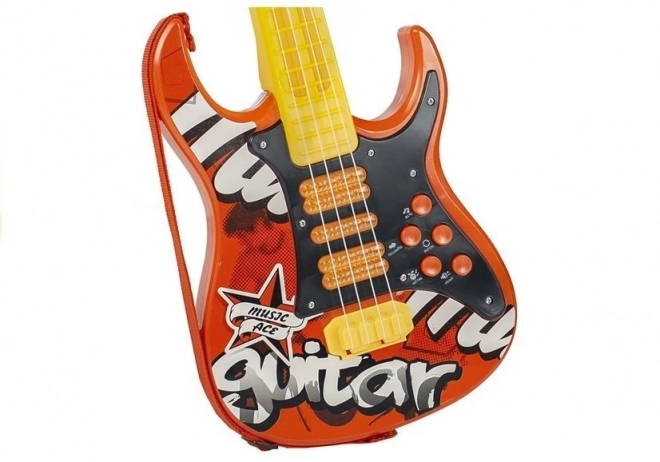 Kinderelektrische gitaar met microfoon - rood