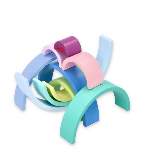 Houten regenboogpuzzel