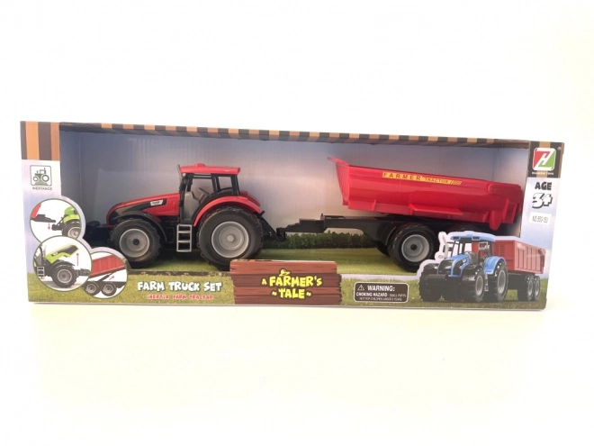 Tractor met aanhanger met vliegwiel aandrijving