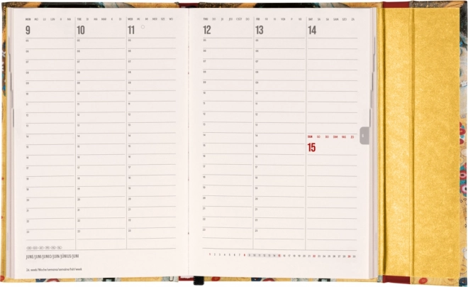 NOTIQUE Wekelijkse magnetische agenda Gustav Klimt 2025, 11 x 16 cm