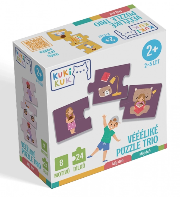 KukiKuk 80042 Véééliké puzzel trio Mijn Dag