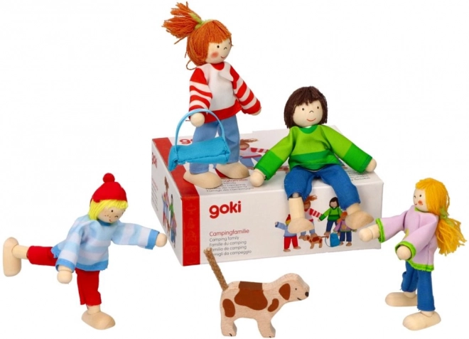 GOKI houten poppen voor het poppenhuis - Familie op vakantie