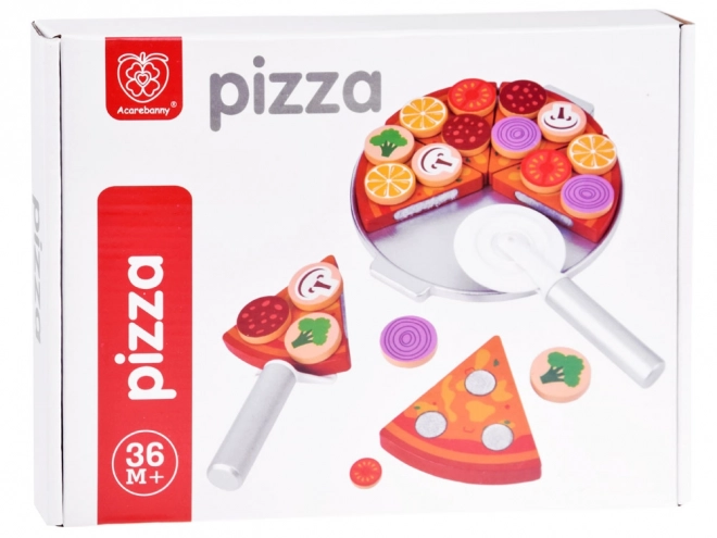 Houten pizza om te snijden met accessoires