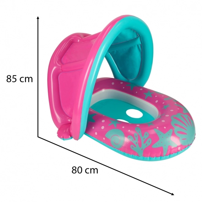 BESTWAY 34091 Kinder opblaasboot met zitting en zonnescherm roze 1-2 jaar 18 kg