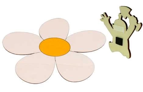 DoDo Houten decoratieve magneet madeliefje