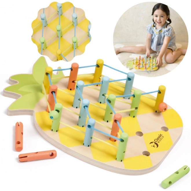 Houten rijgspeelgoed Ananas Classic World