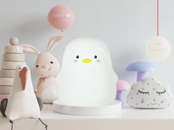 Kinder siliconen LED nachtlampje pinguïn