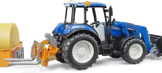 Bruder Tractor New Holland T5.120 met voorlader en kipwagen