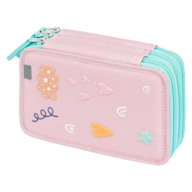 BAAGL School etui driedelig Roze Regenboog
